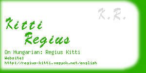 kitti regius business card